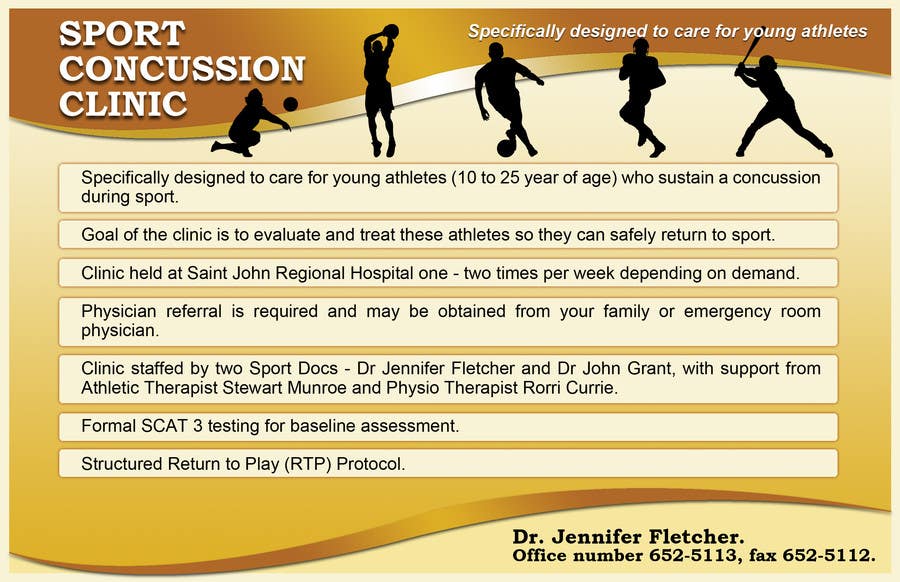 Kilpailutyö #6 kilpailussa                                                 Design a Flyer for Sports Concussion Clinic
                                            