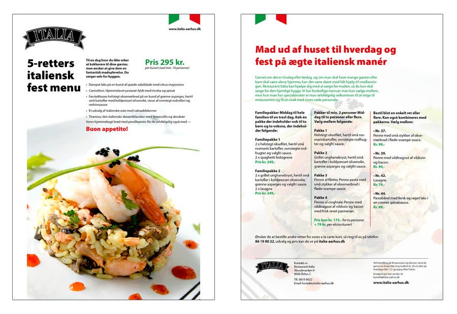 Penyertaan Peraduan #8 untuk                                                 Take away menu for italian restaurant
                                            