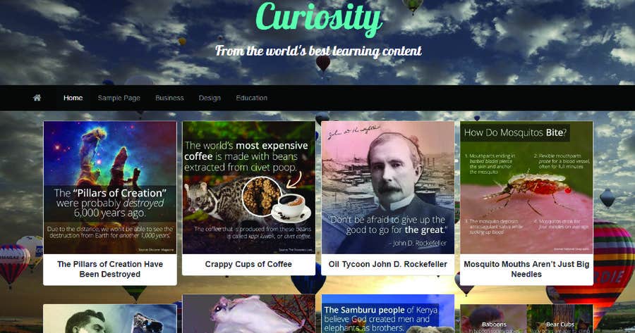 Konkurrenceindlæg #5 for                                                 Build a Wordpress Website for Curiosity
                                            