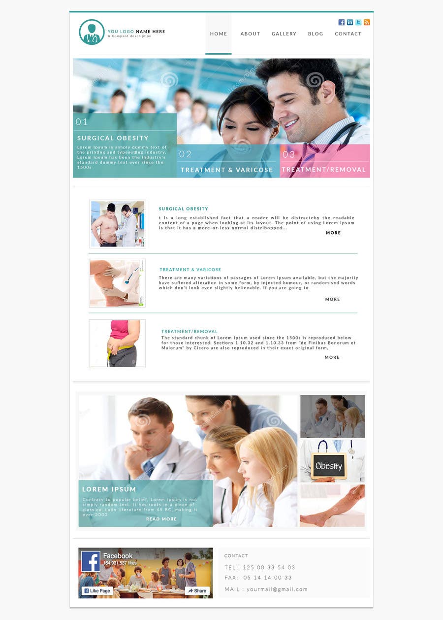 Penyertaan Peraduan #3 untuk                                                 Design a Website Mockup for a surgeon
                                            
