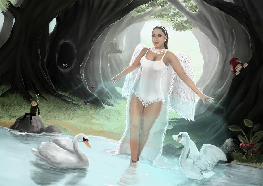 Entri Kontes #22 untuk                                                Fantasy art contest: Cygnisia the Swan-maiden
                                            