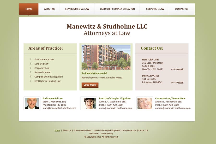 Participación en el concurso Nro.23 para                                                 Website Design for Manewitz & Studholme LLC
                                            