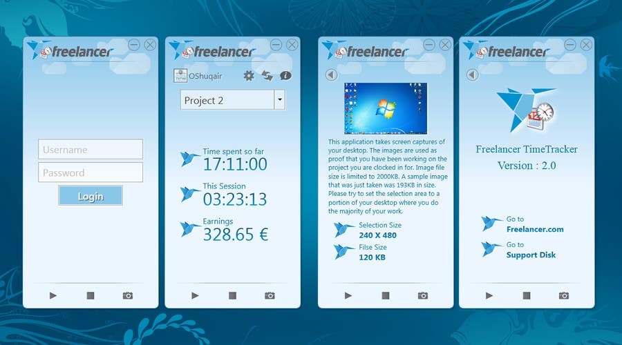 Participación en el concurso Nro.61 para                                                 New Design for the Freelancer.com TimeTracker App
                                            