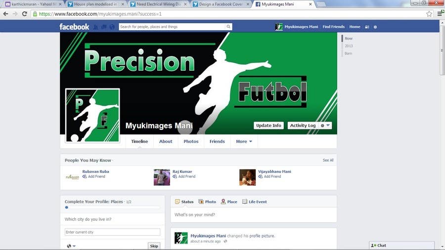 Proposition n°4 du concours                                                 Design a Facebook Cover and profile picture
                                            