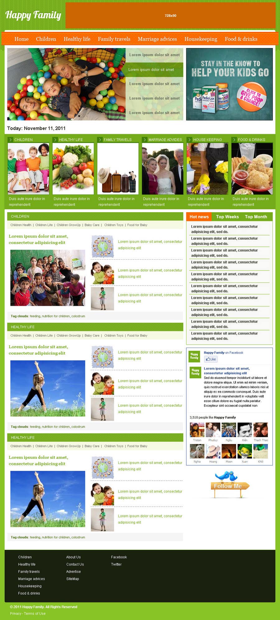 Participación en el concurso Nro.10 para                                                 Website Design for Happy Family e-zine
                                            