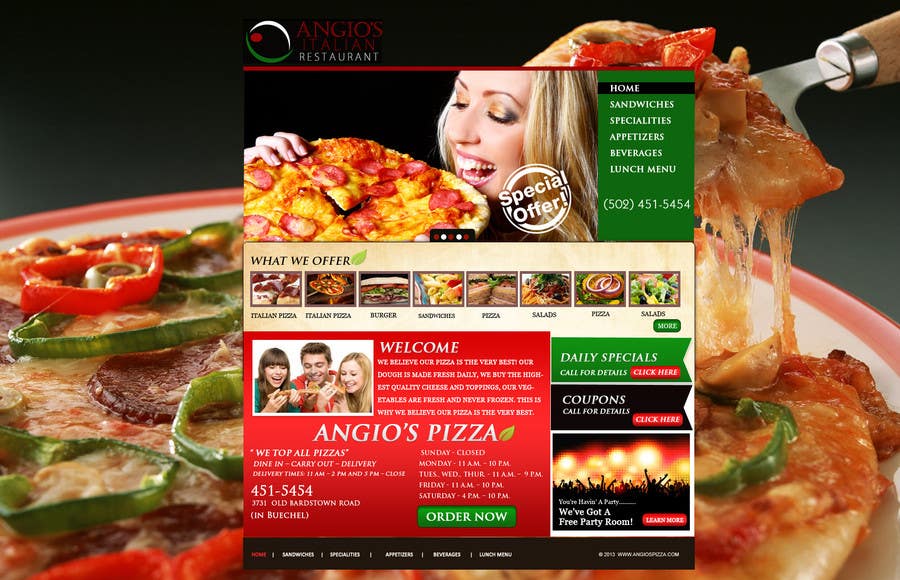 Bài tham dự cuộc thi #12 cho                                                 PSD for an Italian pizza restaurant web site.
                                            