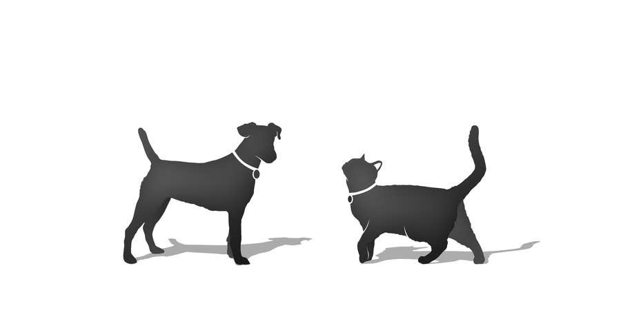 Penyertaan Peraduan #10 untuk                                                 Illustration of a dog silhouette and a cat silhouette
                                            