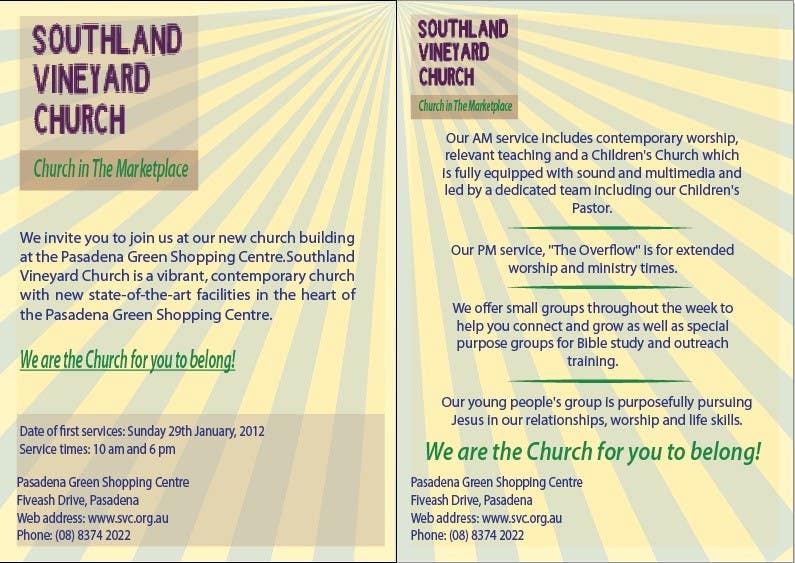 Contest Entry #68 for                                                 Flyer Design for Southland Vineyard Church
                                            