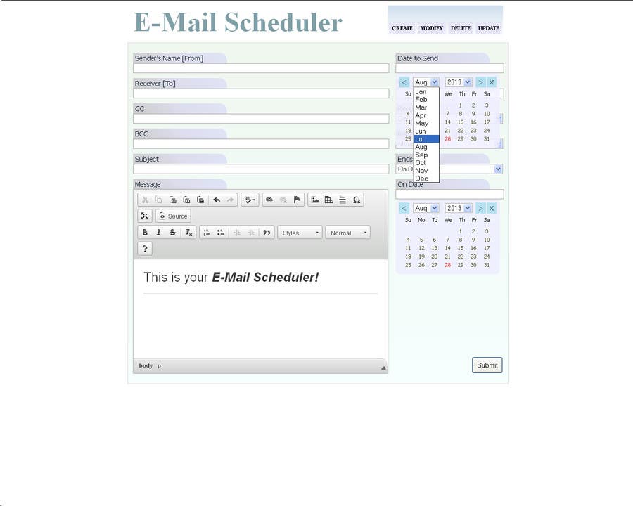 Penyertaan Peraduan #2 untuk                                                 Write some Software for Sending Delayed and Recurring Email
                                            