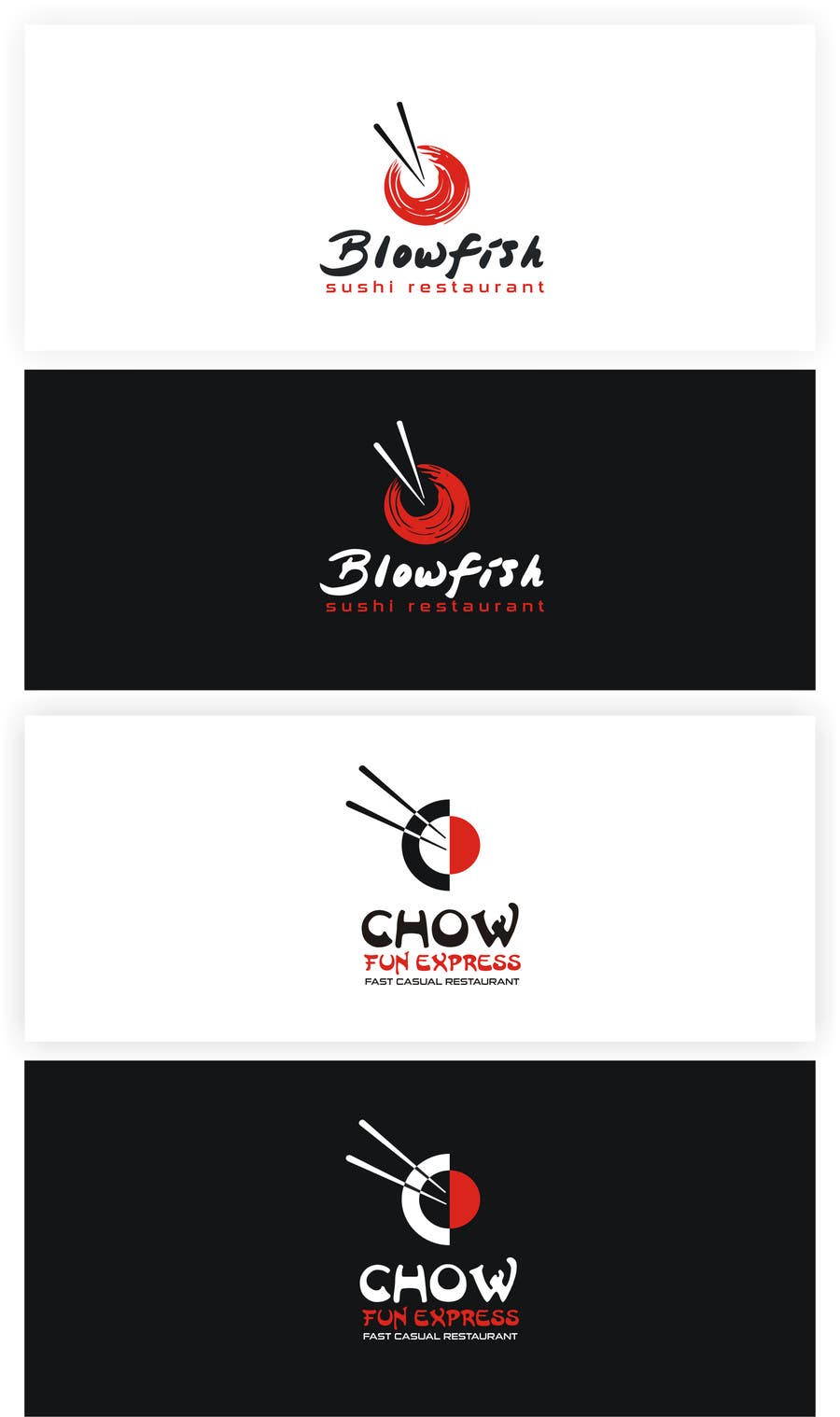 Proposition n°178 du concours                                                 Design two Logos for a Chinese restaurant and a sushi restaurant
                                            