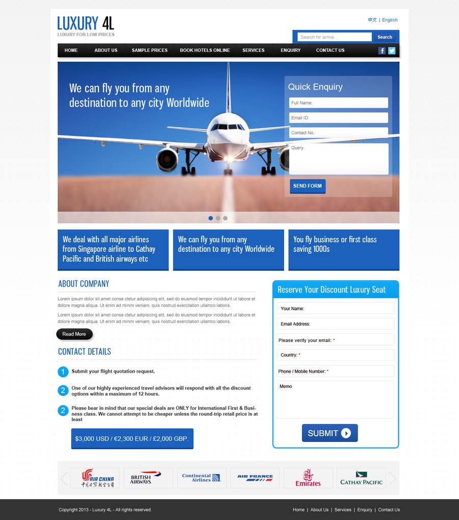 Inscrição nº 16 do Concurso para                                                 Design a first class flights website. need php and html
                                            