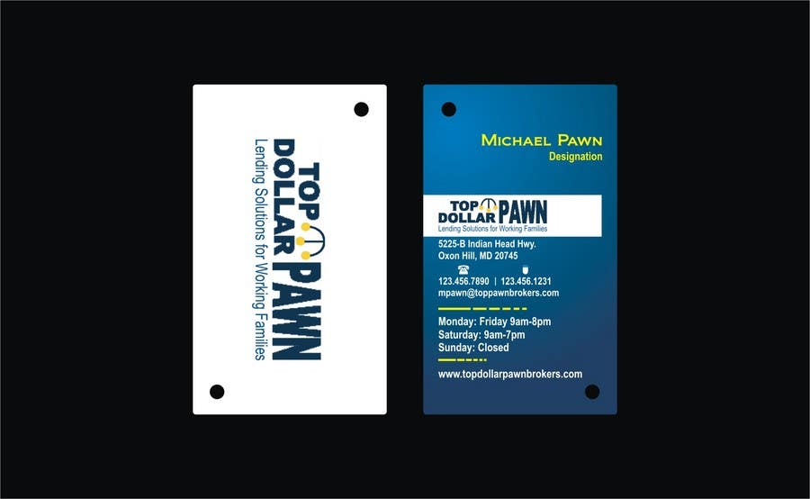 Contest Entry #165 for                                                 Business Card Design for Top Dollar Pawnbrokers
                                            