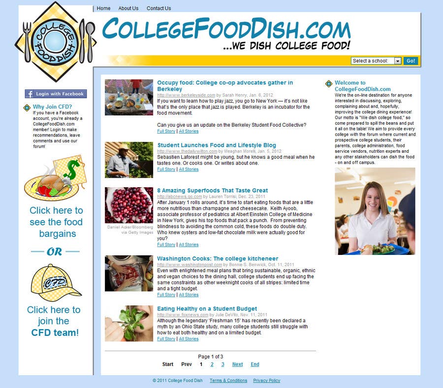 Contest Entry #70 for                                                 Icon or Button Designs for collegefooddish.com
                                            