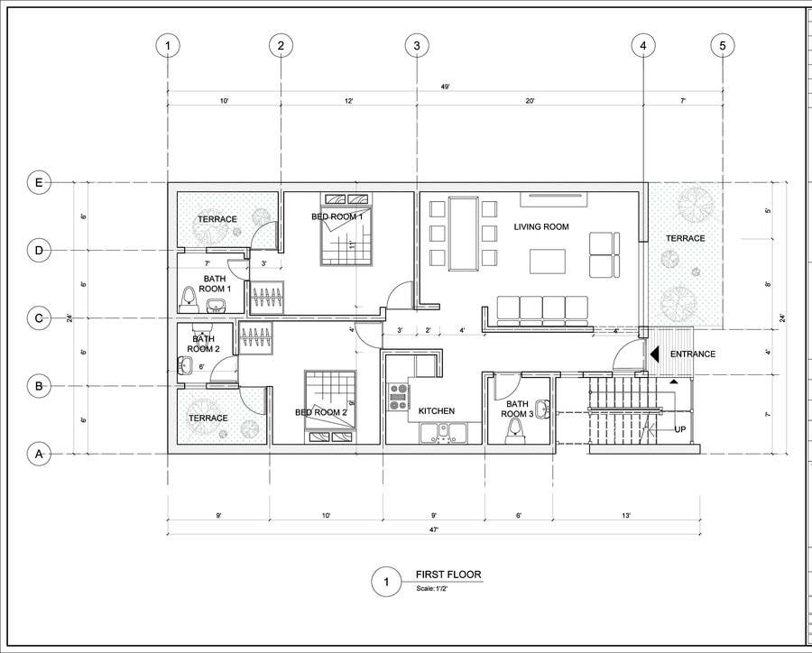 Natečajni vnos #3 za                                                 House Plan for a small space: Ground Floor + 2 floors
                                            