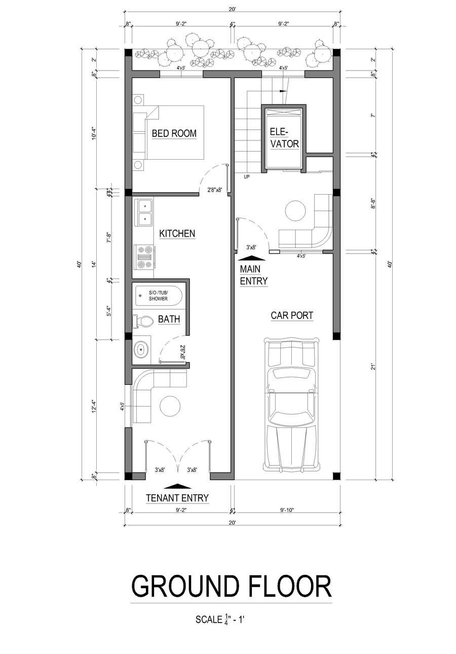 Natečajni vnos #45 za                                                 House Plan for a small space: Ground Floor + 2 floors
                                            