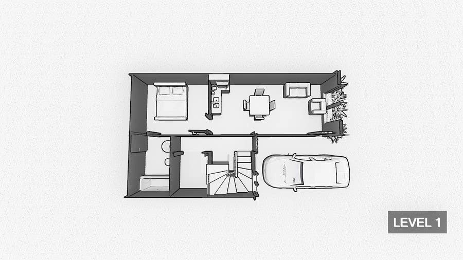 Proposta in Concorso #36 per                                                 House Plan for a small space: Ground Floor + 2 floors
                                            