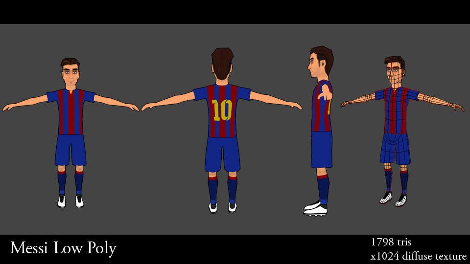 Contest Entry #5 for                                                 Low Poly Leo Messi
                                            