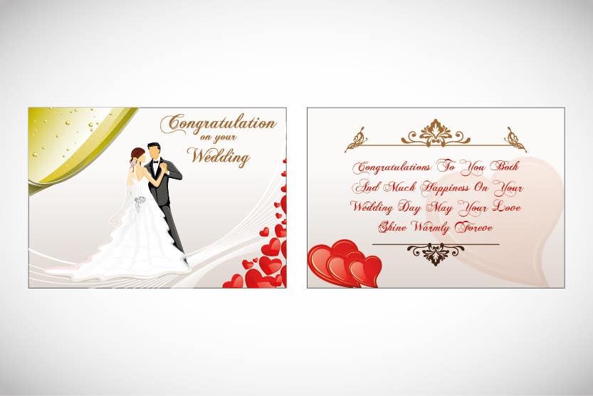 Kilpailutyö #2 kilpailussa                                                 Design some Stationery for a Wedding Greeting Card
                                            