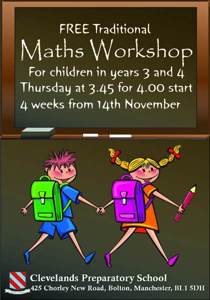 Penyertaan Peraduan #1 untuk                                                 Design a Flyer for a School Maths Workshop
                                            