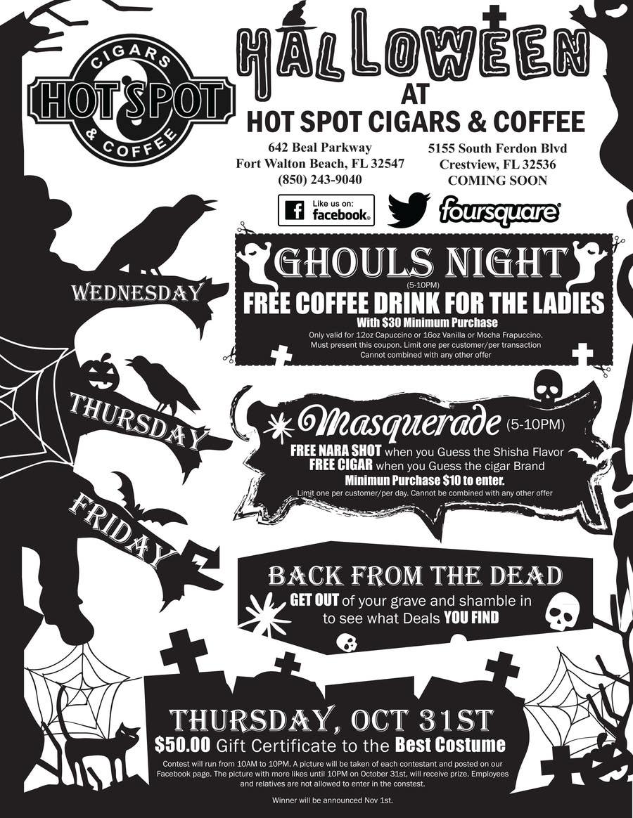 Bài tham dự cuộc thi #12 cho                                                 Halloween Flyer annoucing specials for Cigar/Hookah Lounge
                                            