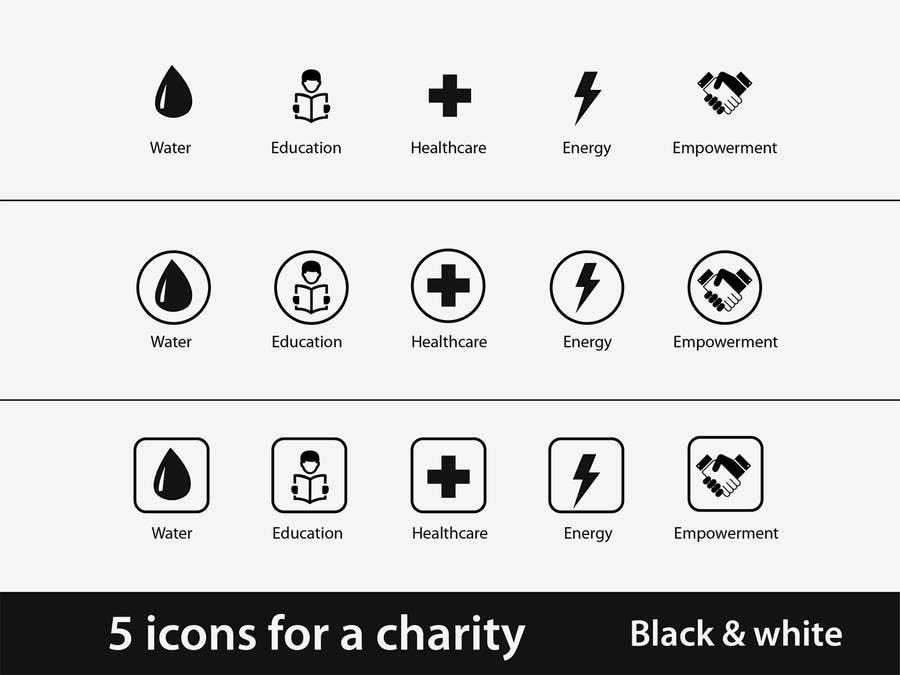 Proposition n°11 du concours                                                 Design 5 icons for a charity
                                            