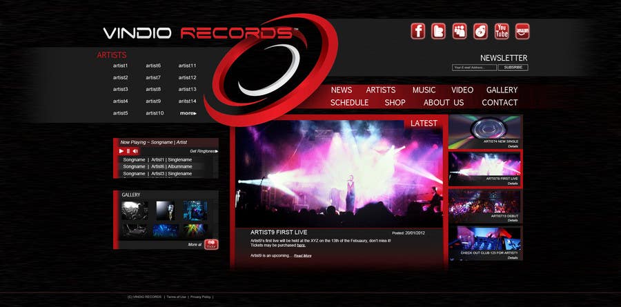 Contest Entry #33 for                                                 Website Design for Vindio Records, LLC a record label
                                            