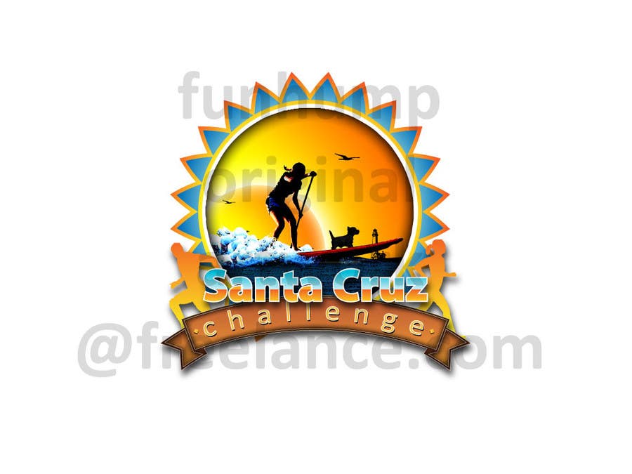 Penyertaan Peraduan #70 untuk                                                 Illustration Surfer Sunset Santa Cruz Dog LOGO contest
                                            