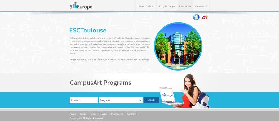 Kilpailutyö #11 kilpailussa                                                 Create a website for a student orientation company / 51europe.org
                                            