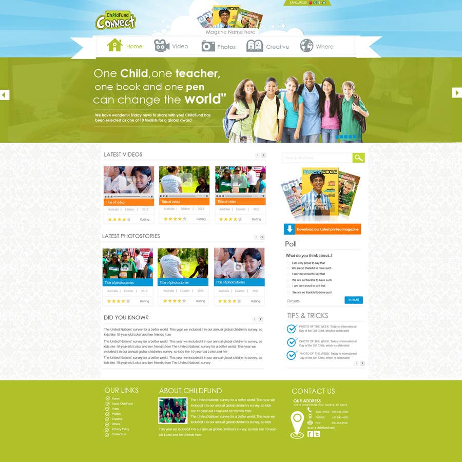 Proposition n°53 du concours                                                 Design a Website Mockup for educational online magazine for children
                                            