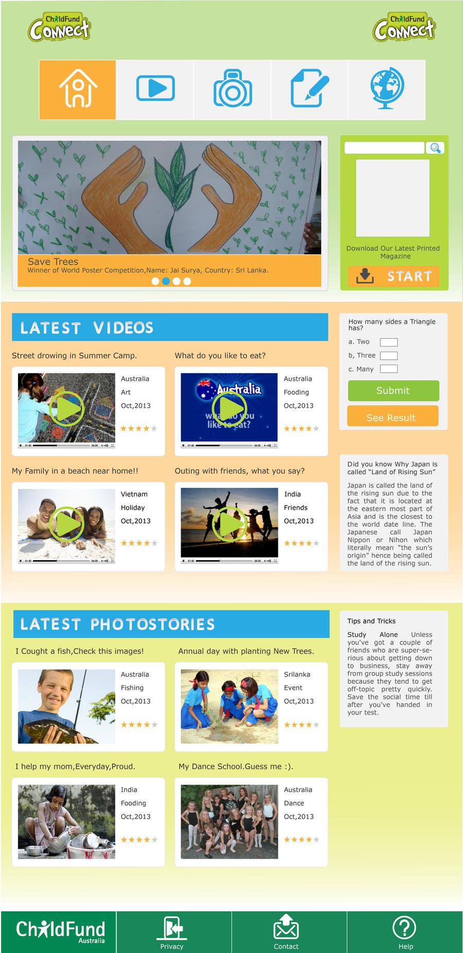 Konkurransebidrag #33 i                                                 Design a Website Mockup for educational online magazine for children
                                            