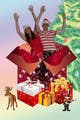 Konkurrenceindlæg #18 billede for                                                     Illustrate two people bursting out of a Christmas Gift
                                                