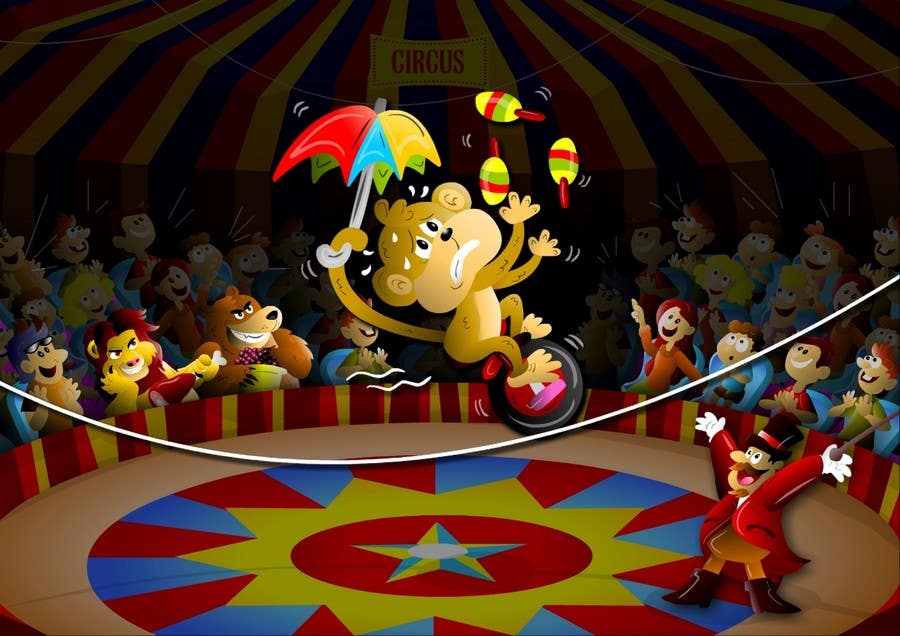 Illustration Design for Childrens Book - Circus Scene | Freelancer