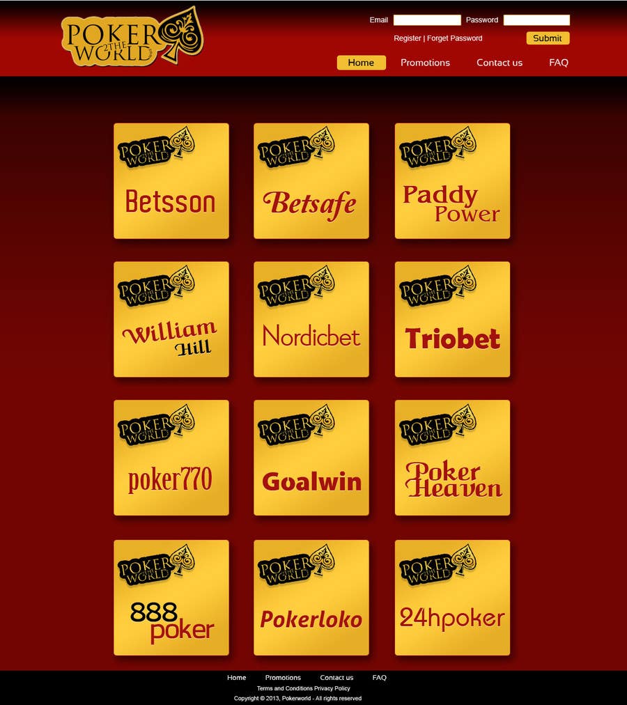 Kilpailutyö #3 kilpailussa                                                 Home Page for a poker deals website
                                            