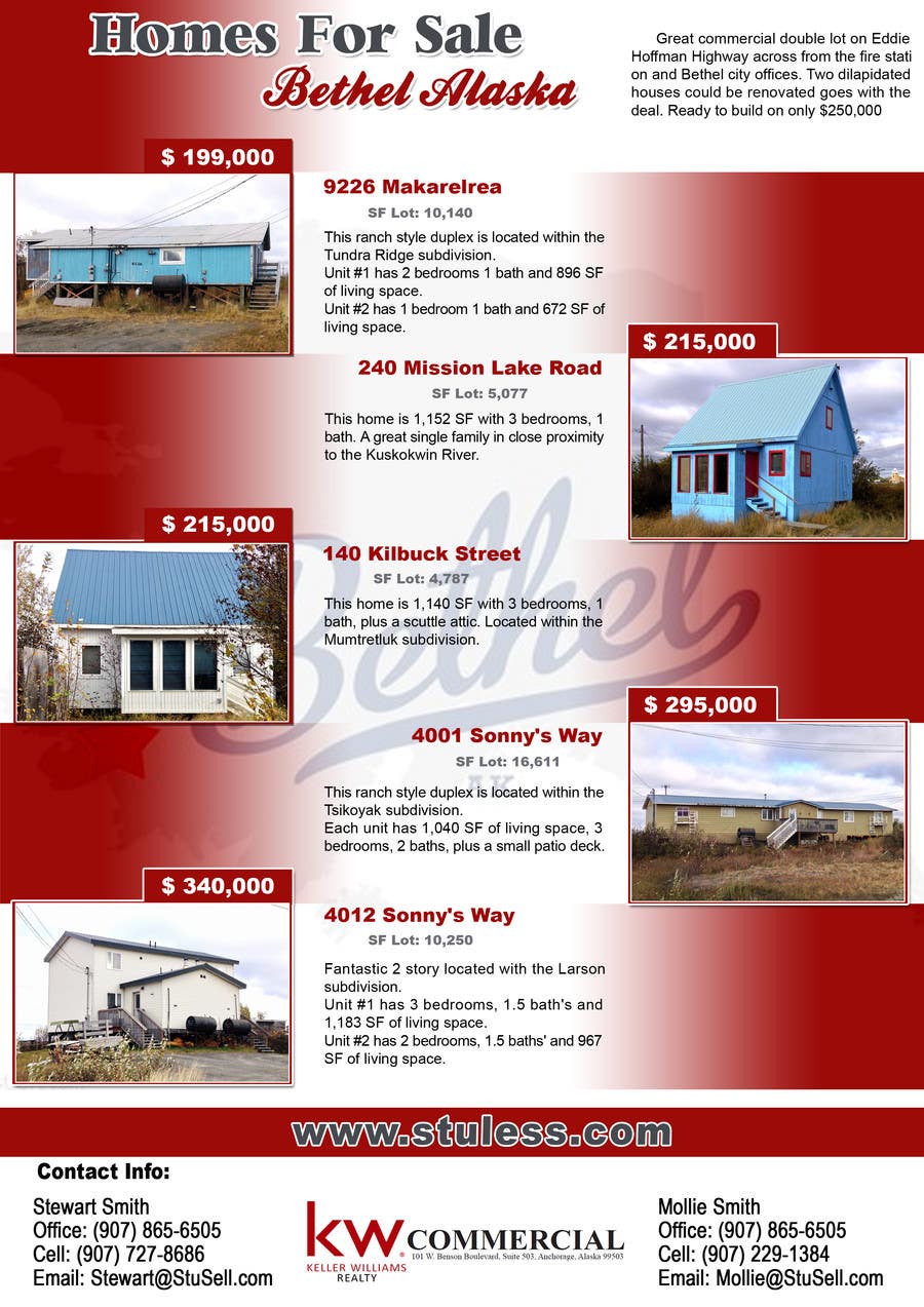 Inscrição nº 9 do Concurso para                                                 Homes available for sale in Bethel Alaska
                                            