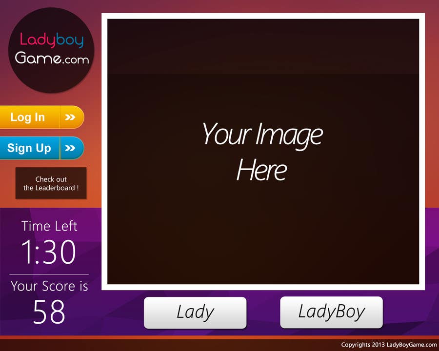 Συμμετοχή Διαγωνισμού #14 για                                                 Design a Website Mockup for domain Ladyboygame.com
                                            