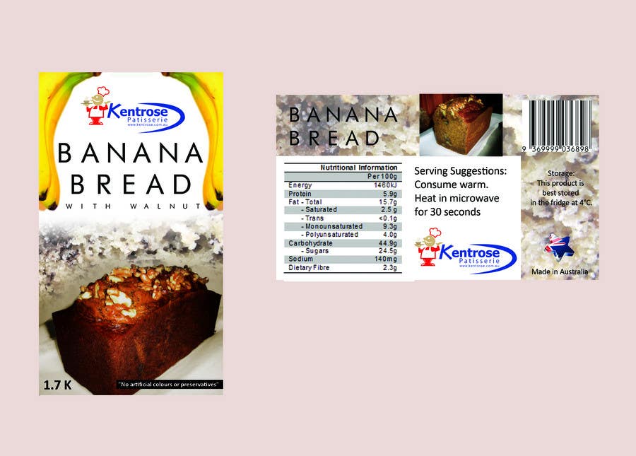 Intrarea #62 pentru concursul „                                                Banana bread packaging label design
                                            ”