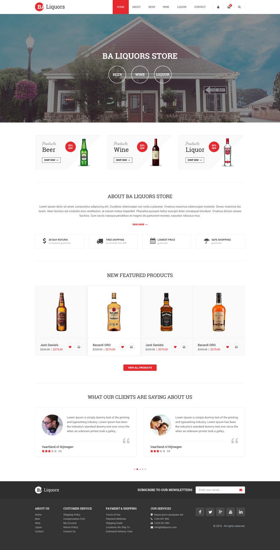 Intrarea #45 pentru concursul „                                                Design a Website Mockup For A Liquor Store
                                            ”