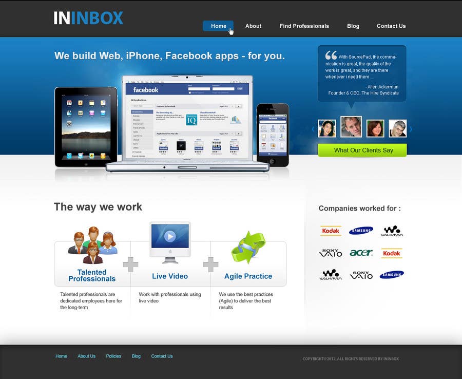 Intrarea #3 pentru concursul „                                                Website Design for ininbox.com
                                            ”
