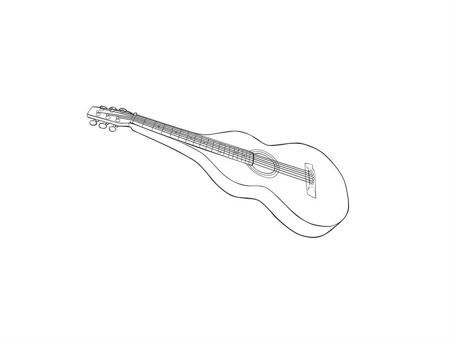 Kilpailutyö #25 kilpailussa                                                 B&W vector sketch drawing of a guitar from photo
                                            