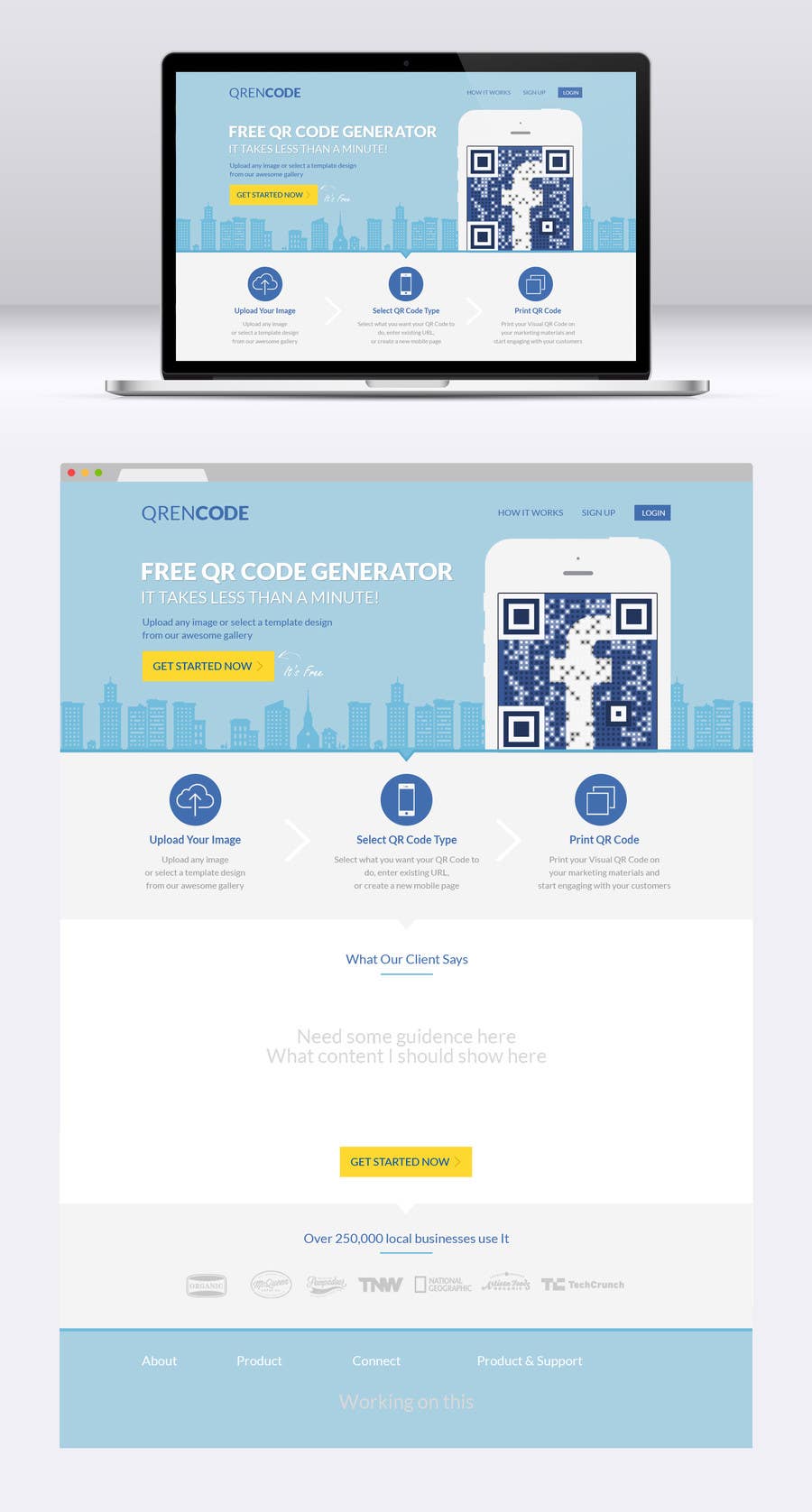 Proposition n°35 du concours                                                 Design a Website User Interface for QRcode generation company
                                            