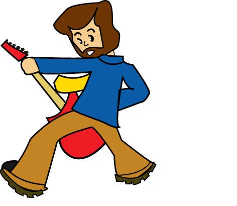 Penyertaan Peraduan #13 untuk                                                 Illustrate a cartoon image of guitar player
                                            