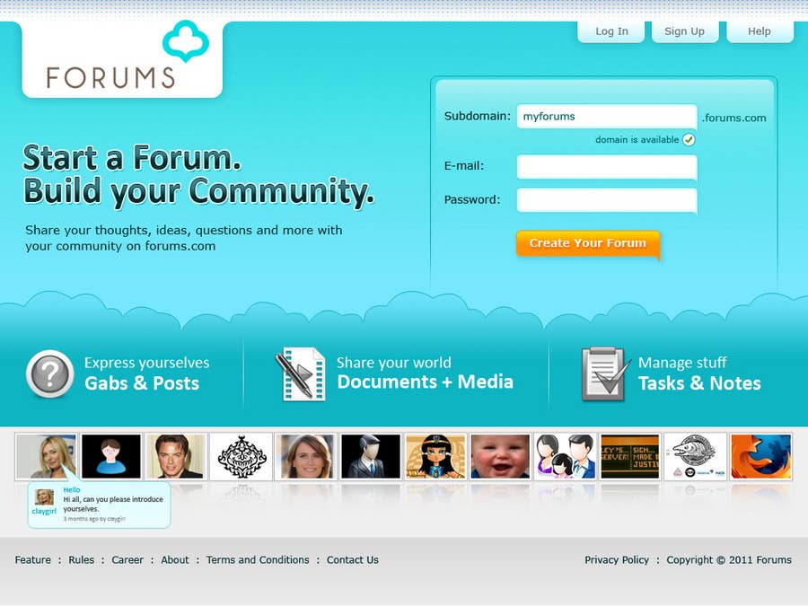 
                                                                                                                        Proposition n°                                            11
                                         du concours                                             Website Design for Forums.com
                                        