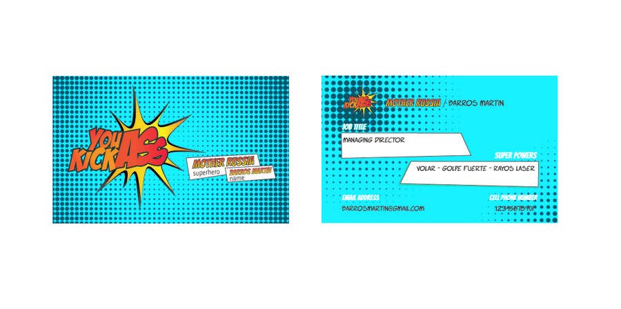 Kilpailutyö #20 kilpailussa                                                 Design some Business Cards for Superheroes
                                            