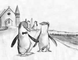nº 47 pour Drawing / cartoon for wedding invite with penguins near the surf par Ferrignoadv 