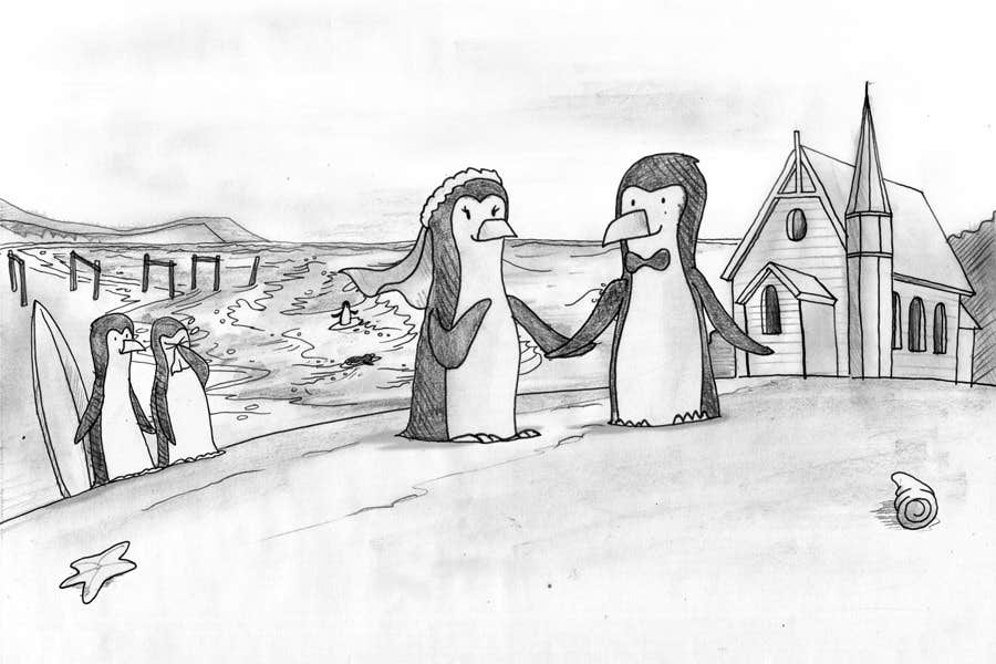 
                                                                                                                        Proposition n°                                            25
                                         du concours                                             Drawing / cartoon for wedding invite with penguins near the surf
                                        