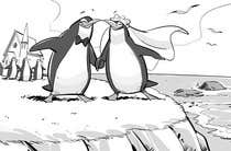 Proposition n° 49 du concours Graphic Design pour Drawing / cartoon for wedding invite with penguins near the surf