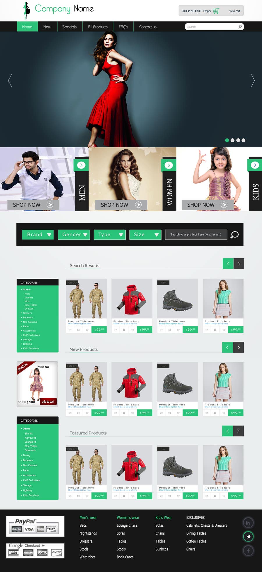 Contest Entry #38 for                                                 Design a Website Mockup for ecommerce site dresses and shoes
                                            