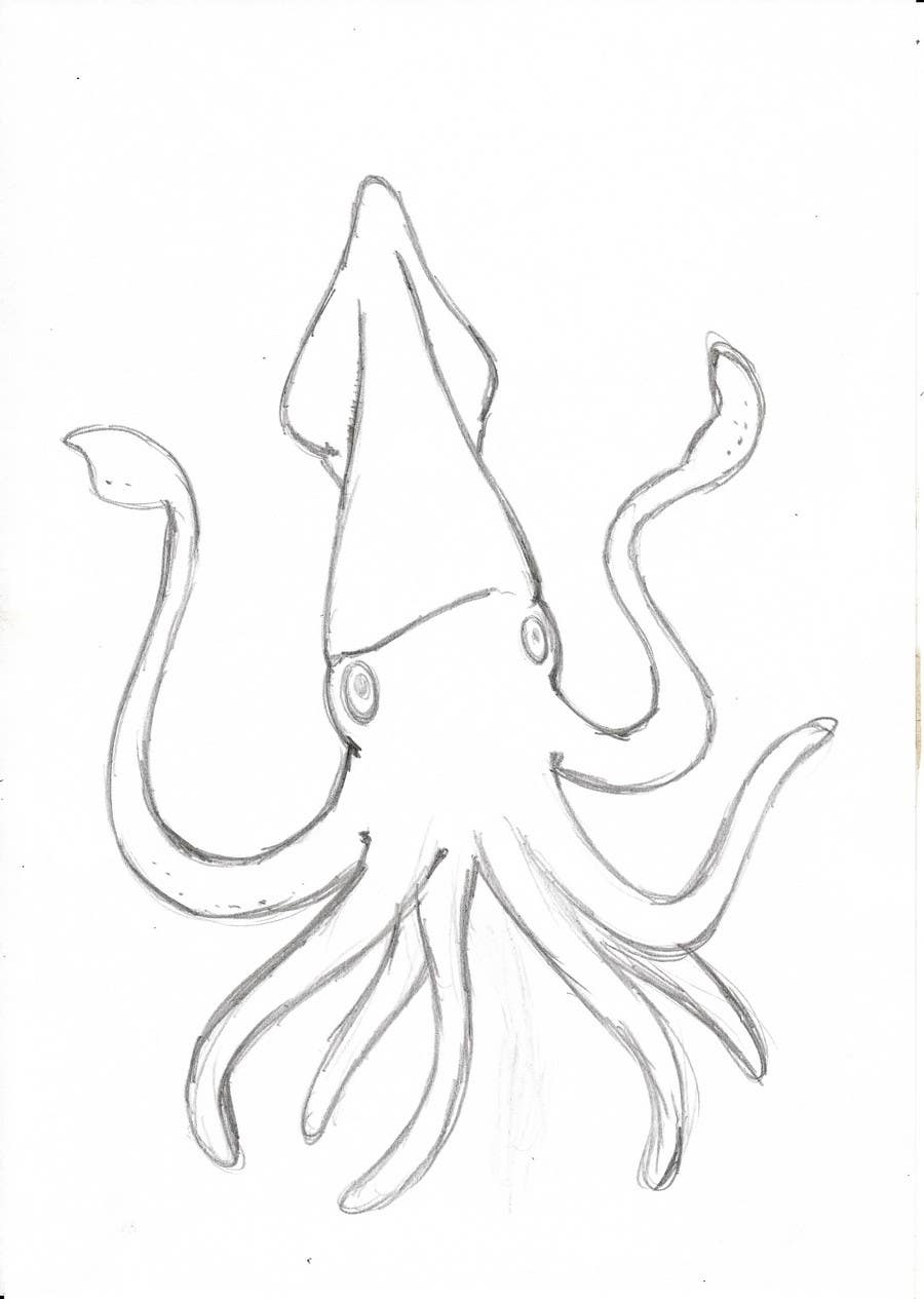 
                                                                                                                        Konkurrenceindlæg #                                            5
                                         for                                             Squid Illustration (greyscale) with items
                                        