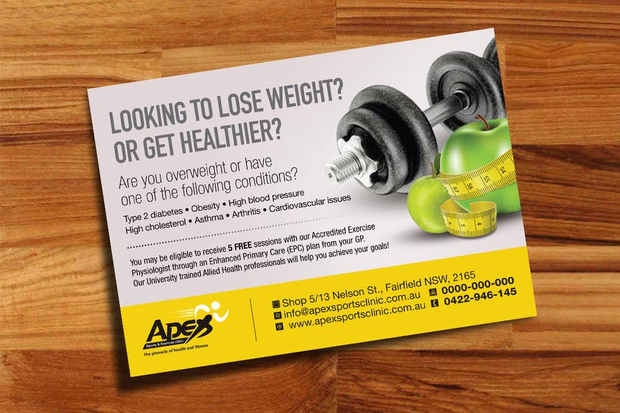 
                                                                                                            Inscrição nº                                         48
                                     do Concurso para                                         Design a small flyer for weight loss to leave at shop counters
                                    