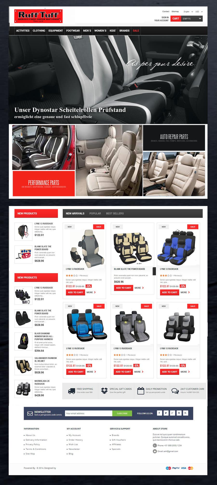 Konkurrenceindlæg #20 for                                                 Design a Website Mockup for an auto seat cover manufacturer
                                            